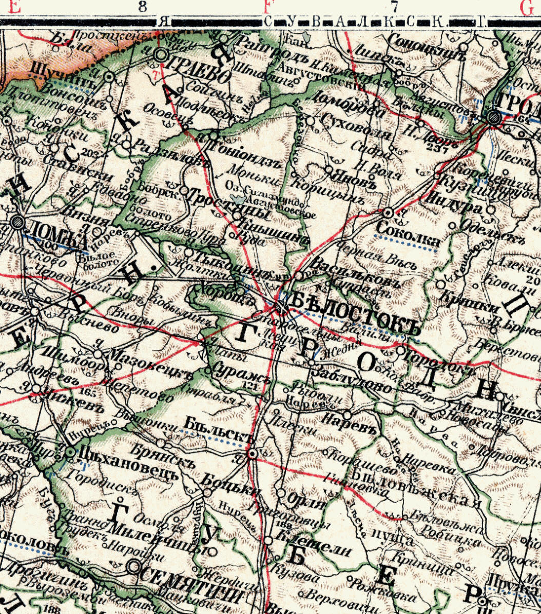 Белостокский, Бельский и Сокольский уезды, 1903 год