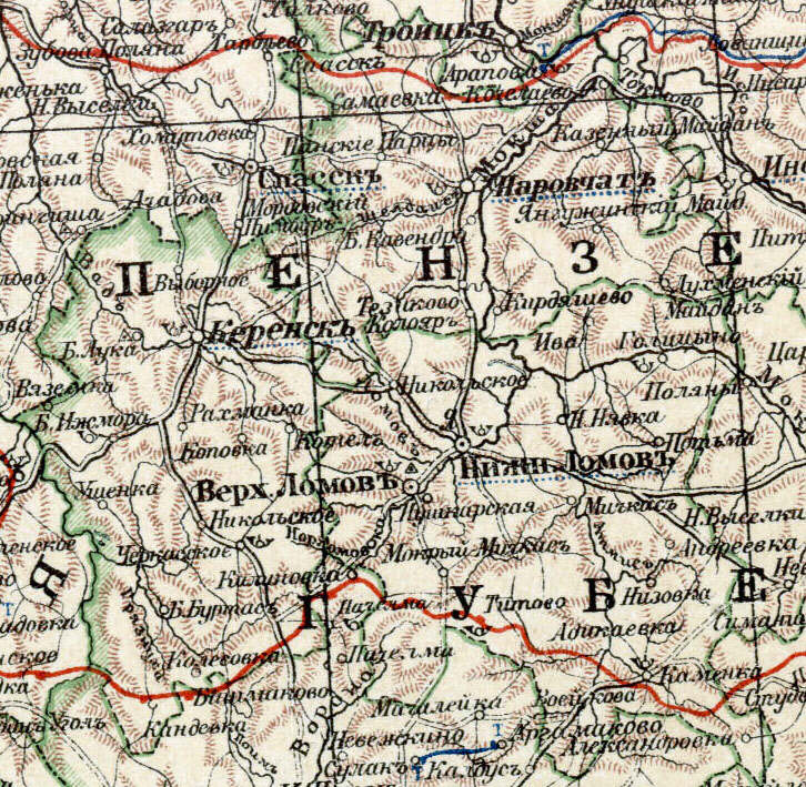 Три уезда Пензенской губернии