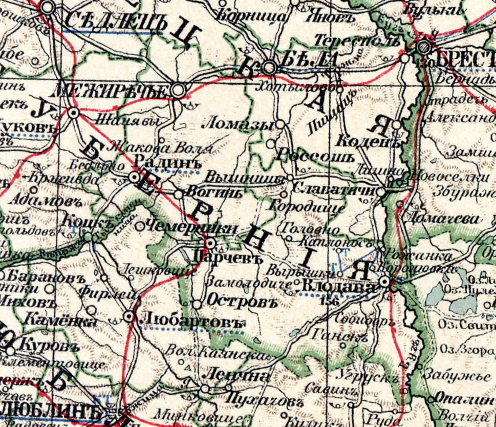 Влодавскiй и Радинскiй уезды, 1903 годъ